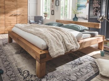 Balkenbett Wildeiche massiv