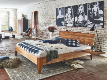 Bett Wildeiche massiv