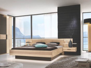 Modernes Massivholzbett