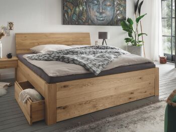 Massivholzbett Wildeiche natur