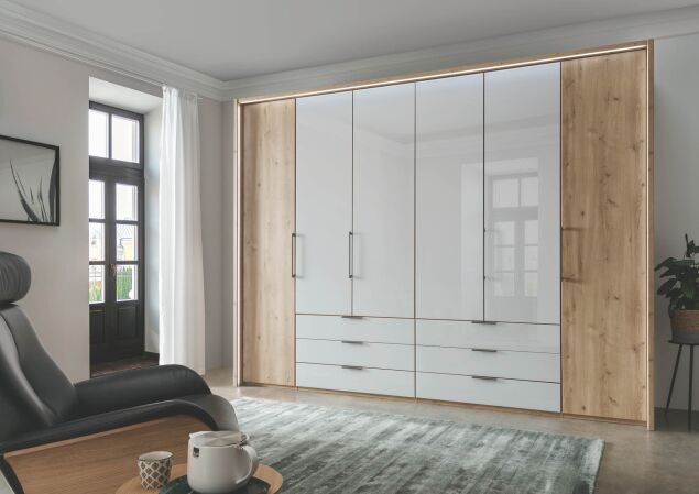 MONACO 2000 00440 20 EBI Gl.weiss FKT FTS 300cm 6SK mittig Griffe Schiefer PPT mit uml.LED Bel