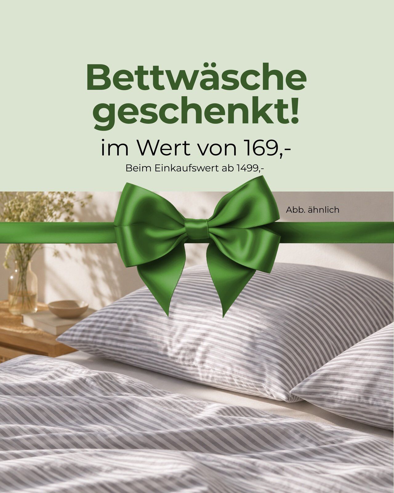 Bettwäsche im Wert von 169 Euro geschenkt